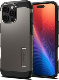 Mbulesë telefoni Spigen Tough Armor AI MagFit, për iPhone 16 6.3", me kickstand, e zezë