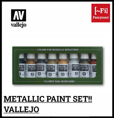 Set bojra akrilike metalike Vallejo Model Color Val70118, 8 copa, 17 ml