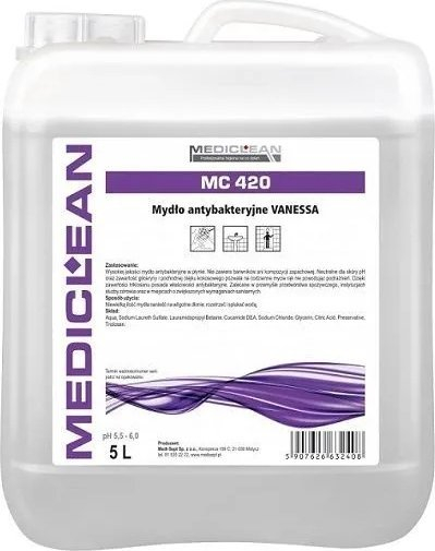 Sapun i lëngshëm Vanessa MC 420, antibakterial, 5L, transparent
