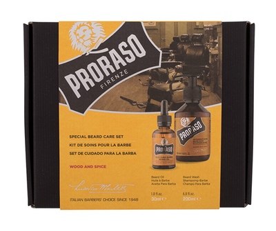 Комплет за брада Proraso Wood & Spice, шампон од 200 мл + масло од 30 мл