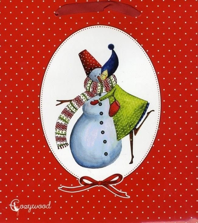 Thes dekorativ Krishtlindjesh Cozywood Snowman, i madh, me borbardh, shumëngjyrësh
