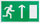 Ngjitës dalje emergjence V Sticker Exit Up Right, 100×180mm, jeshil