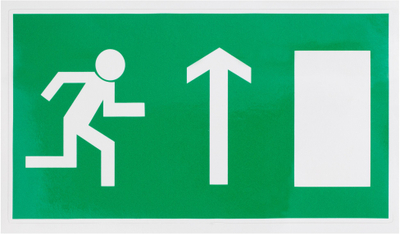 Ngjitës dalje emergjence V Sticker Exit Up Right, 100×180mm, jeshil