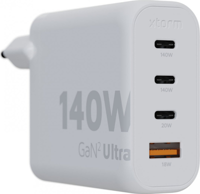 Karikues shtëpie Xtorm GaN2 Ultra, 140W, 3x USB C 1x USB A, i bardhë