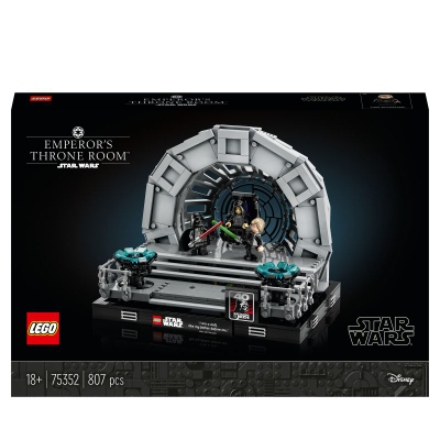 Lodër LEGO Star Wars Diorama Emperor's Throne Room 75352, 807 pjesë, për të rritur, gri me të zezë