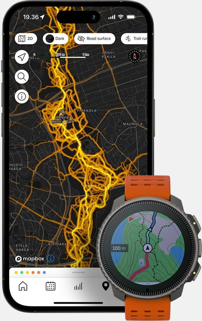 Orë sportive Suunto Vertical Titanium Solar Canyon me GPS, karikim me diell, portokalli