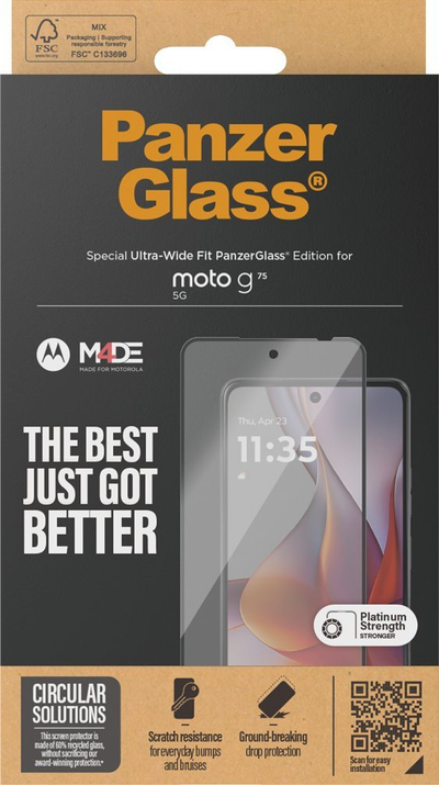 Mаска за екран PanzerGlass Motorola Moto G Paros, калено стакло, проsирно