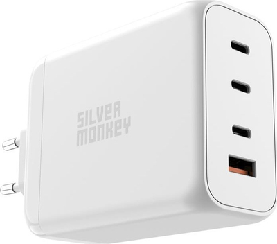 Karikues muri Silver Monkey SMA154, 200W GaN, 3xUSB C PD, i bardhë