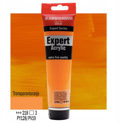 Bojë akrilike Amsterdam Expert Acrylic 218, 150 ml, transparente portokalli
