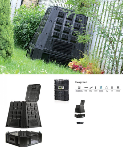 Prosperplast Evogreen Компостер, 630 L, Црн