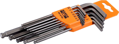 Set çelësa imbus Bahco BE-9780, 12 copë, imperial, portokalli