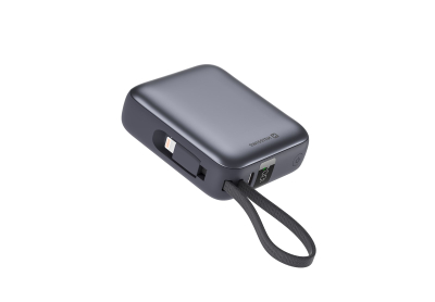 Power Bank Swissten 20000 mAh me kabllo, USB-C dhe  Lightning, i argjendtë