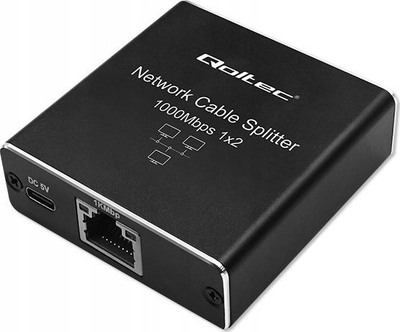 Splitter rrjeti Qoltec Mini Switch Divider, 1x2 port RJ45, 1 Gbps, gri