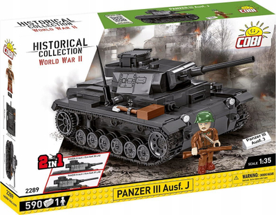 Lodër ndërtimi Cobi Historical Collection Panzer III Ausf. J, 590 pjesë, shkalla 1:35, shumëngjyrëshe
