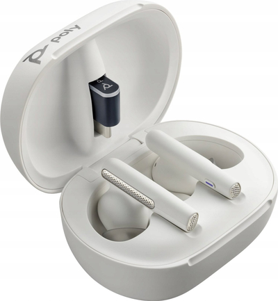 Kufje Bluetooth Poly Voyager Free 60+ UC, me ANC, me BT700 USB A, të bardha