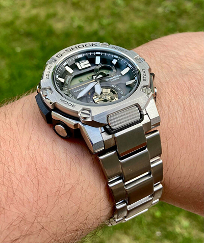 Orë dore për meshkuj Casio G-Shock GST-B300SD-1AER, e argjendtë