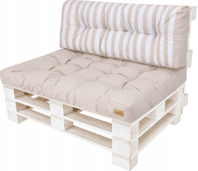 Set jastëkësh kopshti Hobbygarden CUSHIONS LEO 1+1, për paleta, Oxford, ecru me vija