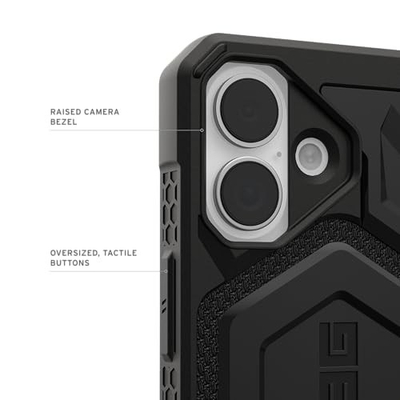 Kapak telefoni UAG Monarch Pro për iPhone 17, i shkon për MagSafe, Kevlar, i zi
