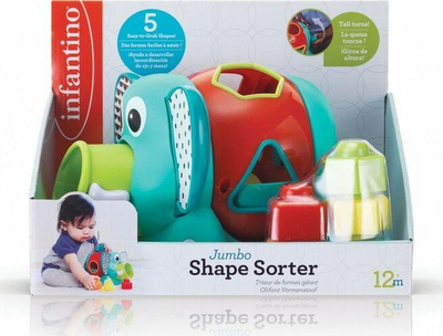 Lodër edukative Infantino Jumbo Shape Sorter, 12m+, 5 forma, shumëngjyrëshe