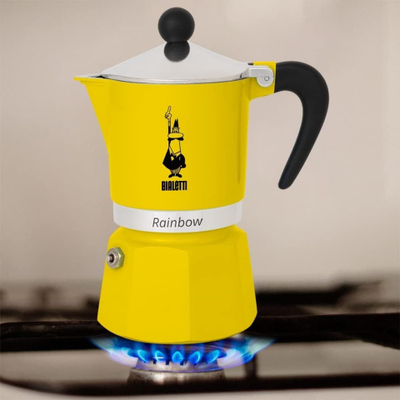 Xhezve за кафе Bialetti Rainbow 6 шолји, 300ml, алуминиум, жолта