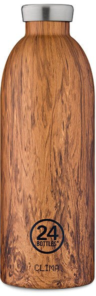Shishe termike 24Bottles Clima, 0.85L, çelik inox, Sequoia Wood