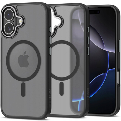 Kapak telefoni Tech-Protect MagEdge MagSafe për iPhone 17, mat, i zi