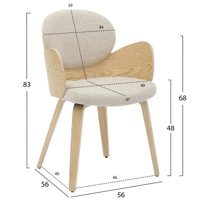 Kolltuk ngrënieje Darnell 56x56x83Hcm (HM9974.01)