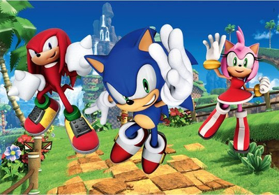 Puzzle Clementoni SuperColor Sonic 27256, 104 copa, për kalamaj 6+