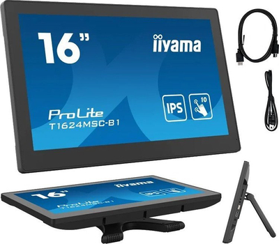 Monitor me prekje iiyama ProLite T1624MSC-B1, 15.6", Full HD, i zi