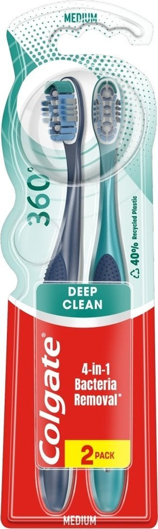 Furça dhëmbësh Colgate 360 Deep Clean, paketim 2 copë, për të rritur