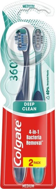 Furça dhëmbësh Colgate 360 Deep Clean, paketim 2 copë, për të rritur