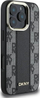 Mbulesë telefoni DKNY PU Leather Checkered MagSafe për iPhone 16 Pro, model me katrorë, e zezë