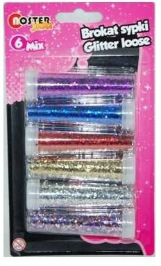 Gliter i lirshëm Noster Loose Glitter Mix, set me 6 ngjyra, 7g, shumëngjyrësh