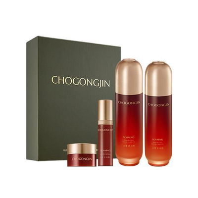 Set për lëkurë Missha Chogongjin Sosaeng, tonik për lëkurë të thatë 150 ml + emulsion hidratues 120 ml + esencë hidratuese për lëkurë të thatë 8 ml + krem anti-rrudhë për lëkurë të thatë 9 ml