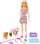 Set lodër Barbie Pup Playset, kukull me qenush dhe qen në karrocë, multingjyrëshe