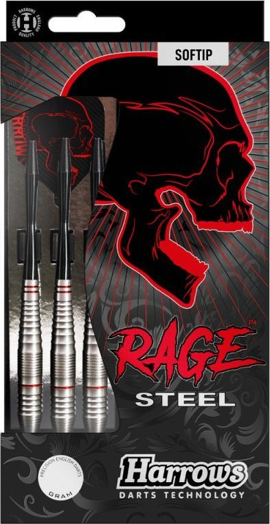 Стрелки за дартс Harrows Rage Steel Ragesteel 16966, меки врвови, 18 g, црвени