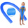 Shkop noti Enero Pool Noodle, 150 cm, shkumë, blu