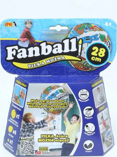Top lodër Epee FanBall Possible Ball 60100, 28 cm, për me ngjyros, bardh e zi