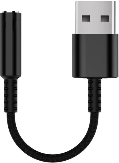 Adaptues audio Equip 147945, USB Type-A në 3.5mm, 0.15m, i zi