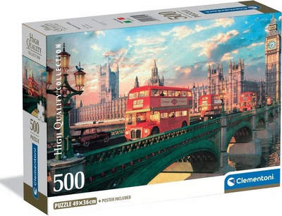 Puzzle Clementoni Westminster Bridge, 500 парчиња, 49 x 36 cm, повеќебоен