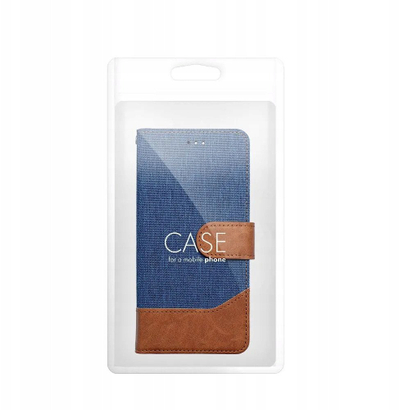Kapak telefoni Jeans Book Case për iPhone 11, me kapak mbyllës, xhins blu