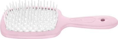 Четка Janeke Superbrush Small, рамна, 17.5 x 7 x 3 cm, розова и бела