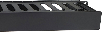 Panel për rregullim kabllosh LevelOne Equip 327318, 19", për rack, i zi