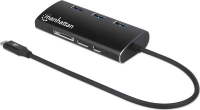 Adapter USB Manhattan USB C 3.2 Gen 1, HDMI, RJ45, USB C PD, gri