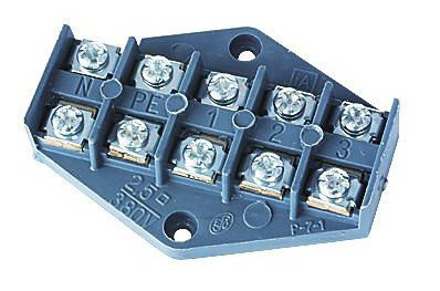 Bllok terminali Simet ZPT, 2.5mm², 5 pole, i zi