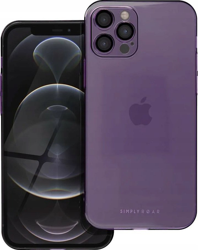 Mbrojtëse telefoni Roar Futera Pure Simple Fit për iPhone 12 Pro, transparente, vjollcë