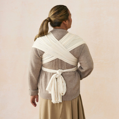 Maramë mbajtëse Ergobaby Aura Sustainable Knit, material i lehtë Tencel, krem