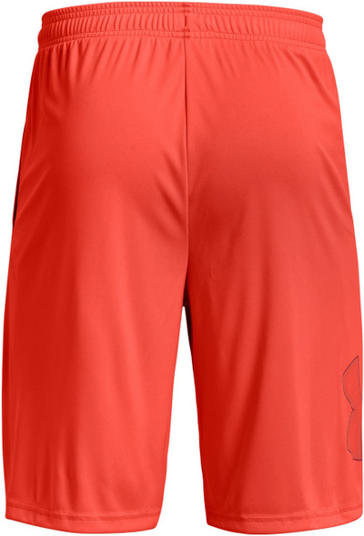 Shorta sportive Under Armour Tech Graphic për meshkuj, material që thahet shpejt, me logo, portokalli