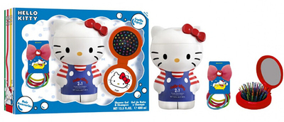 Set për fëmijë EP Line Hello Kitty, shampo dhe xhel dushi 2 në 1 400 ml + aksesorë për flokë