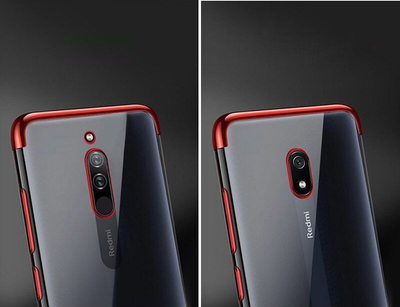 Mbrojtëse telefoni Hurtel Clear Color për Xiaomi Redmi 8A, xhel transparente, me kornizë metalike të zezë